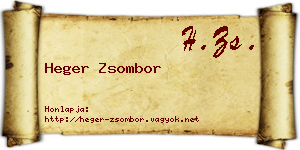 Heger Zsombor névjegykártya